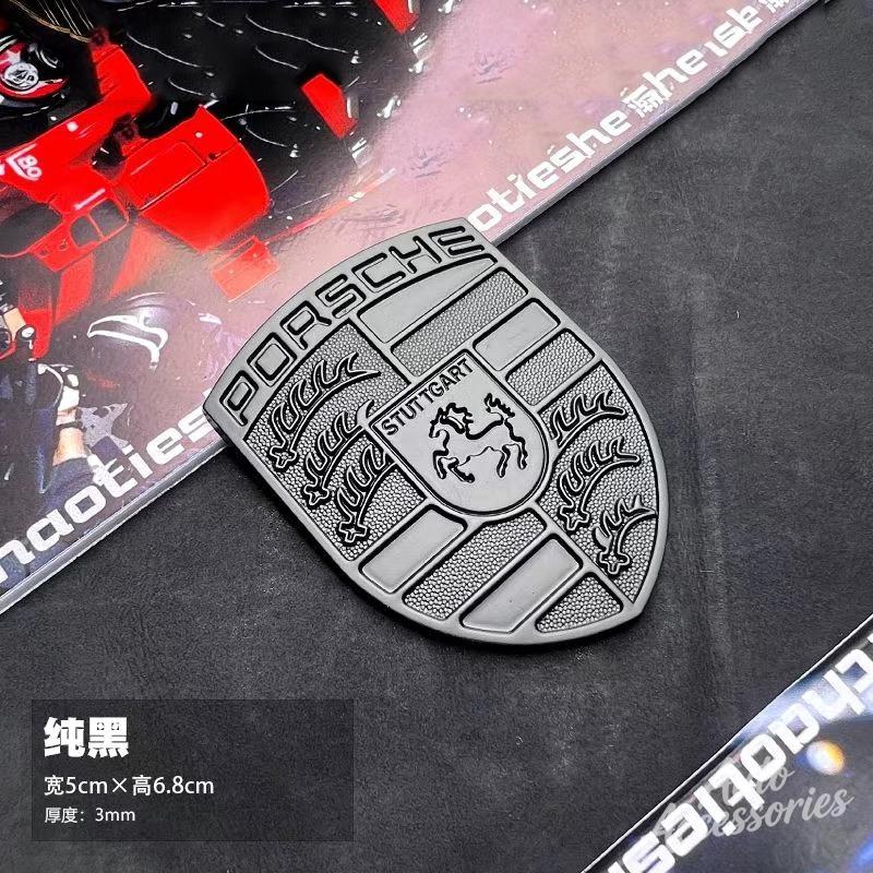 Metal Stickers Car Styling Decor 3D Creative Modified Decal For Porsche Cayenne Panamera Macan 911 718 Taycan Boxster Cayman 918