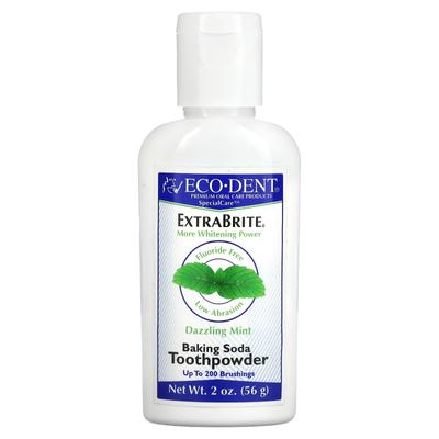 Extrabrite, Baking Soda Powder Toothpaste, Fluoride Free, Dazzling Mint Flavor, 56G(2Oz)