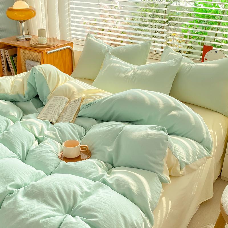 Bedding Comforter Cover Set with Pillowcase Bed Sheet Single Full Bed Linen Quilt Cover Bedding Set with Zipper Queen/King