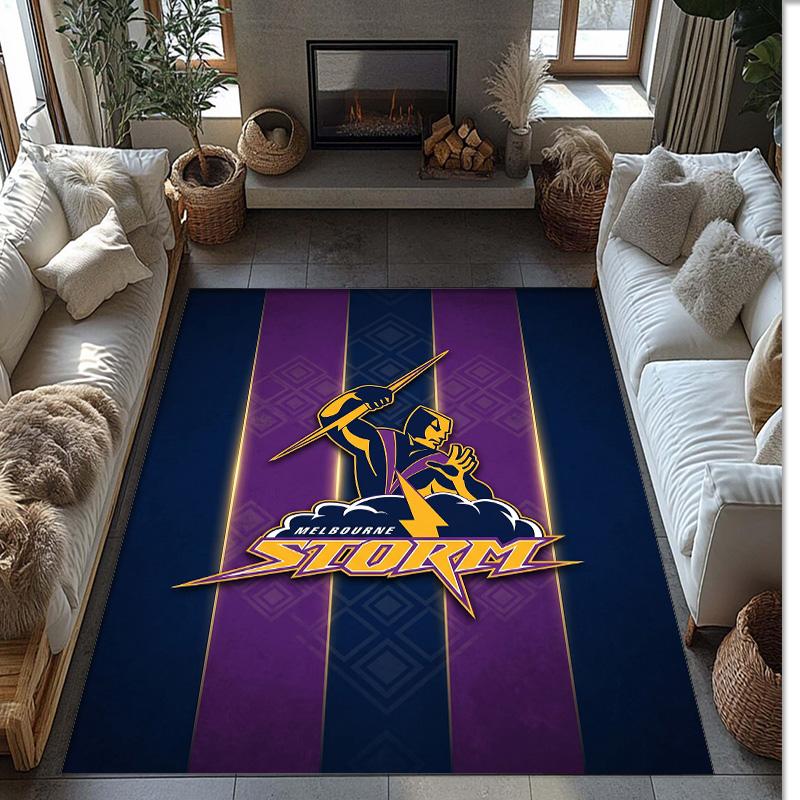 Melbourne Storm Tappeto in Velluto di Cristallo Morbido Anti?Tappetino Antiscivolo Comodo per Casa Soggiorno Camera da Letto Tappeto Decorativo