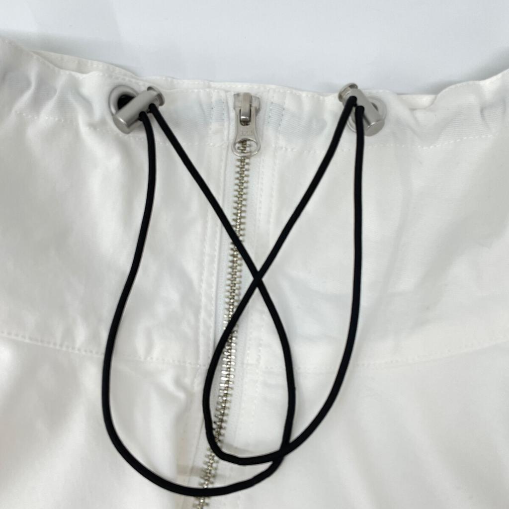 Munich White Stretch Cotton Pique Bag Flared Blouson Jacket S whiteUsed