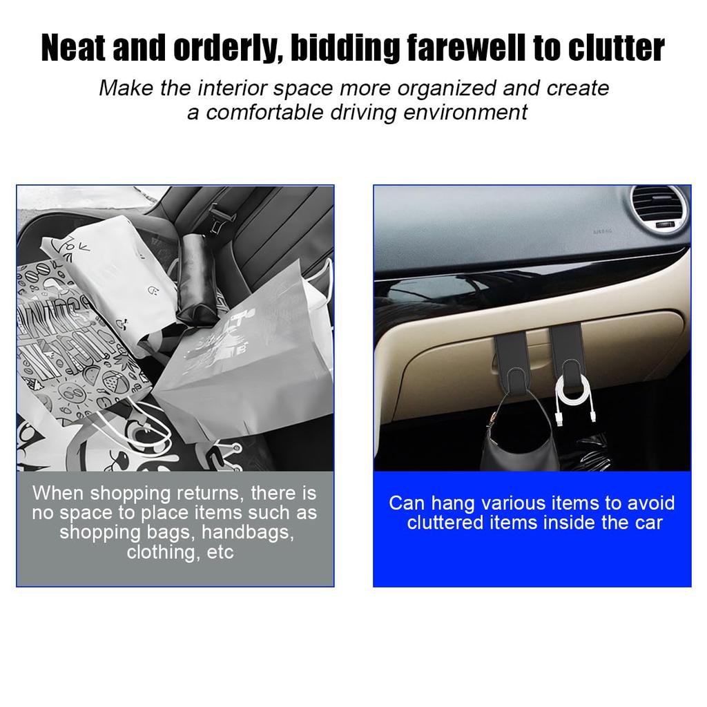 Bittwee Car Co-Pilot 2 Pcs Anti-Scratch Vehicle Passenger Seat Storage Hanger Handbag Purse Umbrella