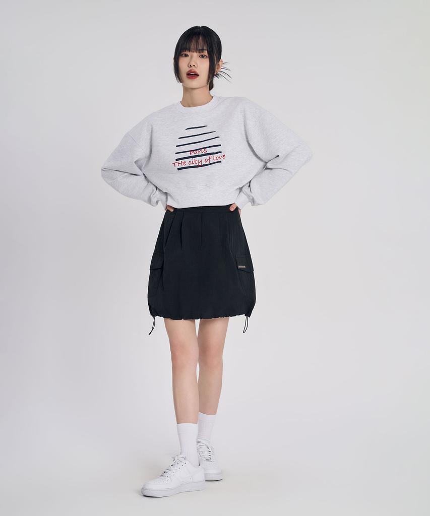 Slow Record House Nylon Cargo Mini Skirt_Black