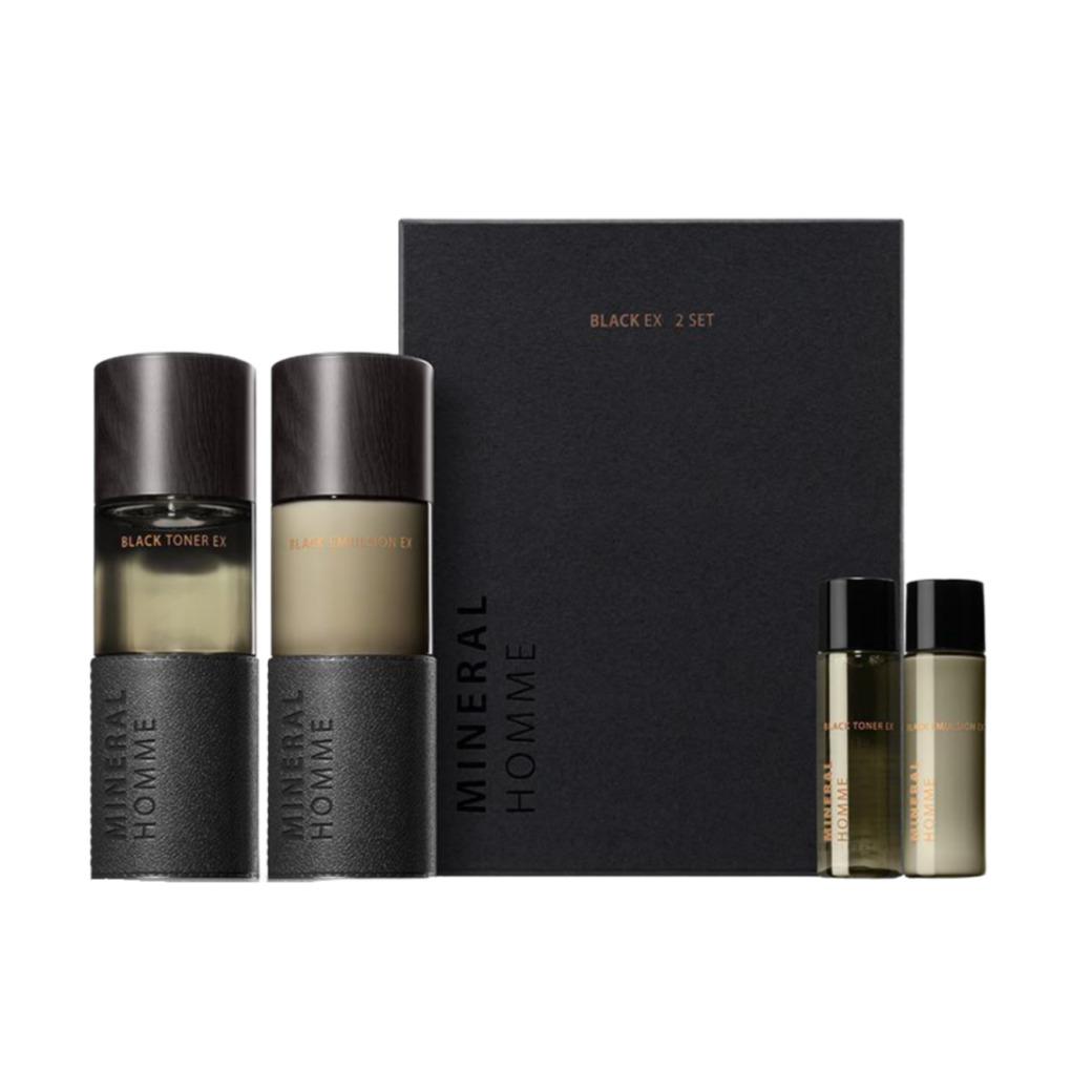 

The Saem Mineral Homme Black EX 2-Piece Set (Toner 130ml + Emulsion 130ml + Mini Toner 31ml + Mini Emulsion 31ml)
