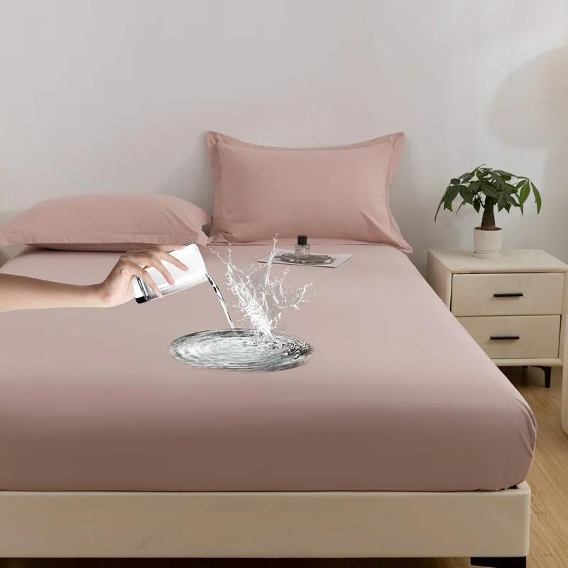 1PC Waterproof Fitted Sheet Soft Comfortable Breathable Bedding 360 Degree Full Surround Mattress Cover for Single Double Bed