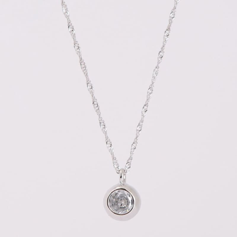 Ozel Drop Cubic Zirconia Ball Necklace PB112N