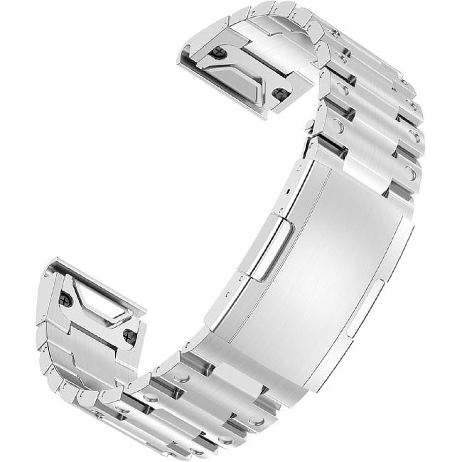 Miimall Compatible for Garmin Forerunner 965 Band Metal, 22mm [Quick Release] [Stainless Steel] Adjustable Wristband Replacement Easy Fit Metal