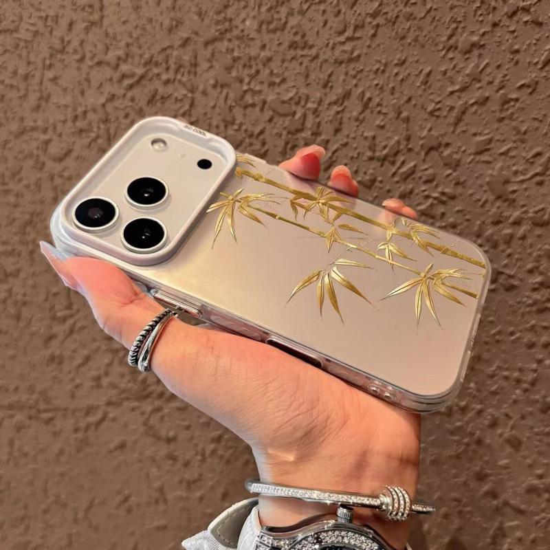 Golden Bamboo iPhone 17 Pro Max Case - Modern European & American Style for iPhone 13-16
