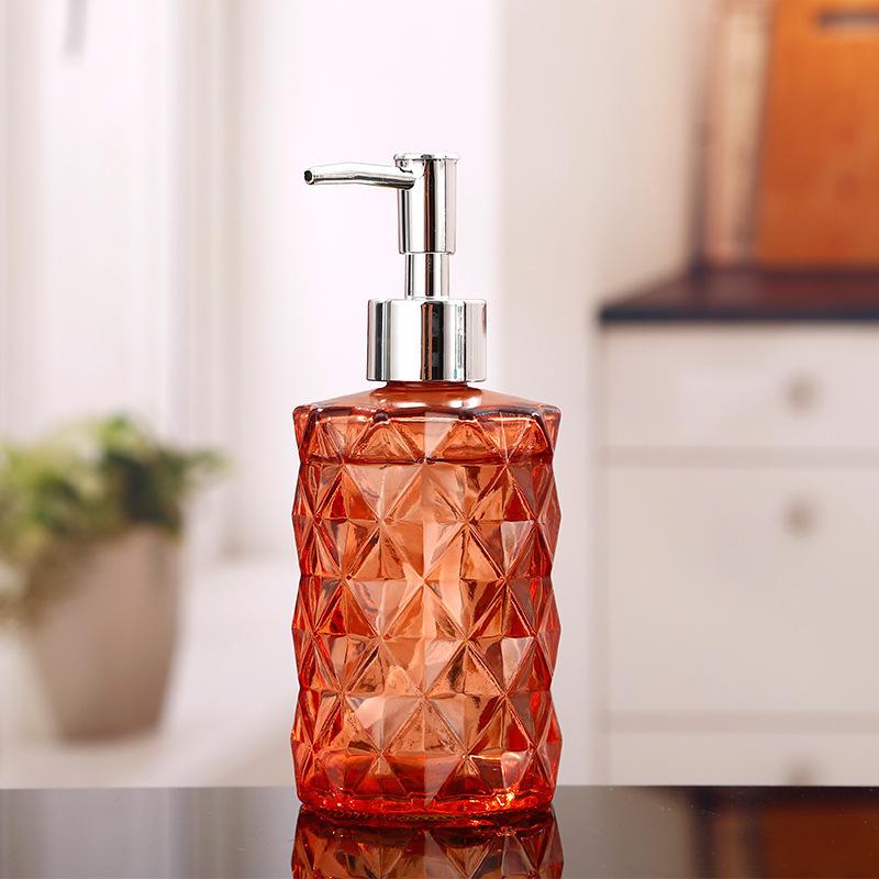Elegant Oval Glass Pump Bottle for Shampoo, Shower Gel, Soap, and Hand Sanitizer