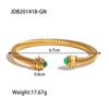 Jieding European & American Style Women's Stainless Steel Zircon Bracelet, Real Gold Plated. 