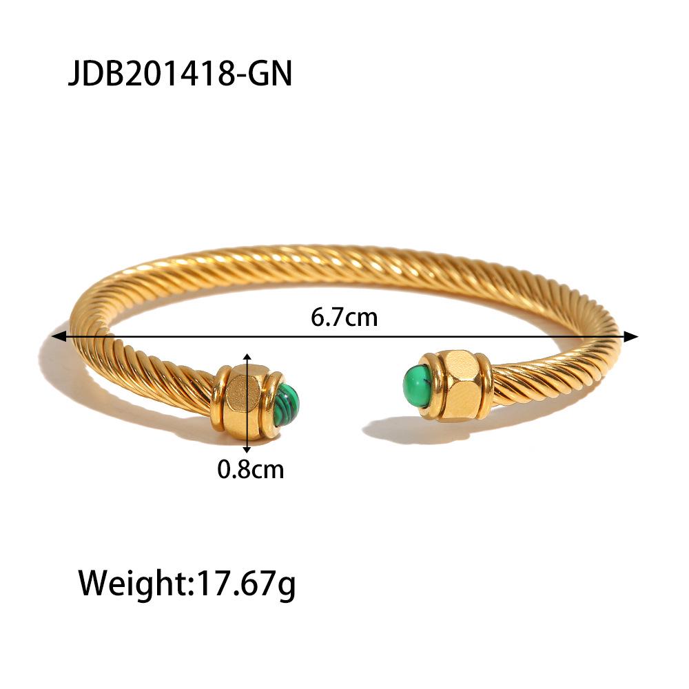 Jieding European & American Style Women's Stainless Steel Zircon Bracelet, Real Gold Plated. 