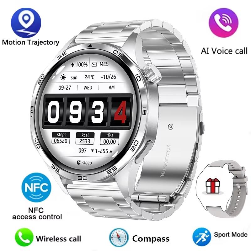 2025 New GT5 PRO Smart Watch Men Watch 5 Pro AMOLED HD Screen Bluetooth Call GPS Trajectory NFC Heart Rate Compass SmartWatches