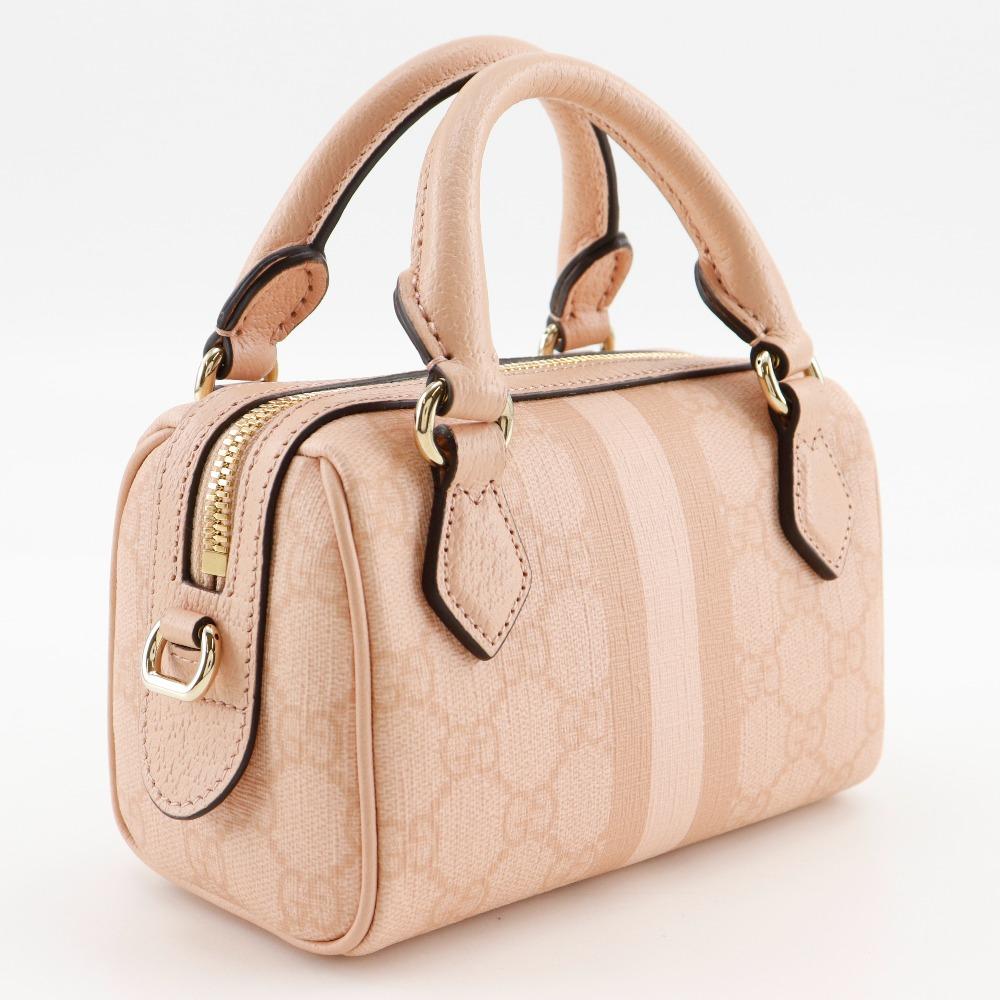 Gucci Ophidia Super Mini Bag Handbag 781490 FAD03 6241 2WAYShoulder Dusty Pink GG Supreme Canvas Women Used