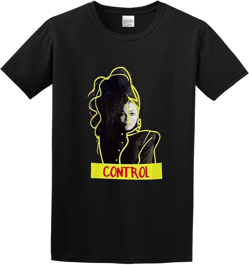 XINYIFENG Control Janet Jackson 90S R&B Wereldtournee Rhythm Nation Escapade T-shirt Zwart