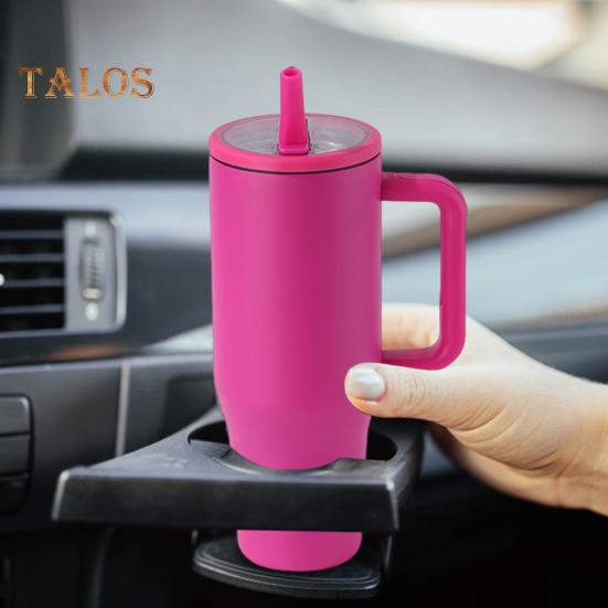 40 Oz Thermal Cup Stainless Steel Tumbler with Flip Straw Leakproof Insulated Travel Mug with Handle for Home Office Car