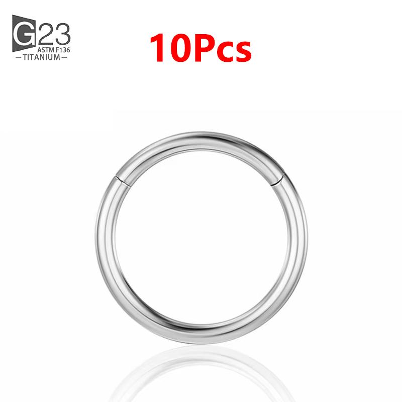 

10pcs/50Pcs G23 Titanium Nose Piercing Hinged Segment Hoop Ring For Women Men Septum Clicker Ear Helix Earring Piercing Jewelry 16G 1.2x6mm