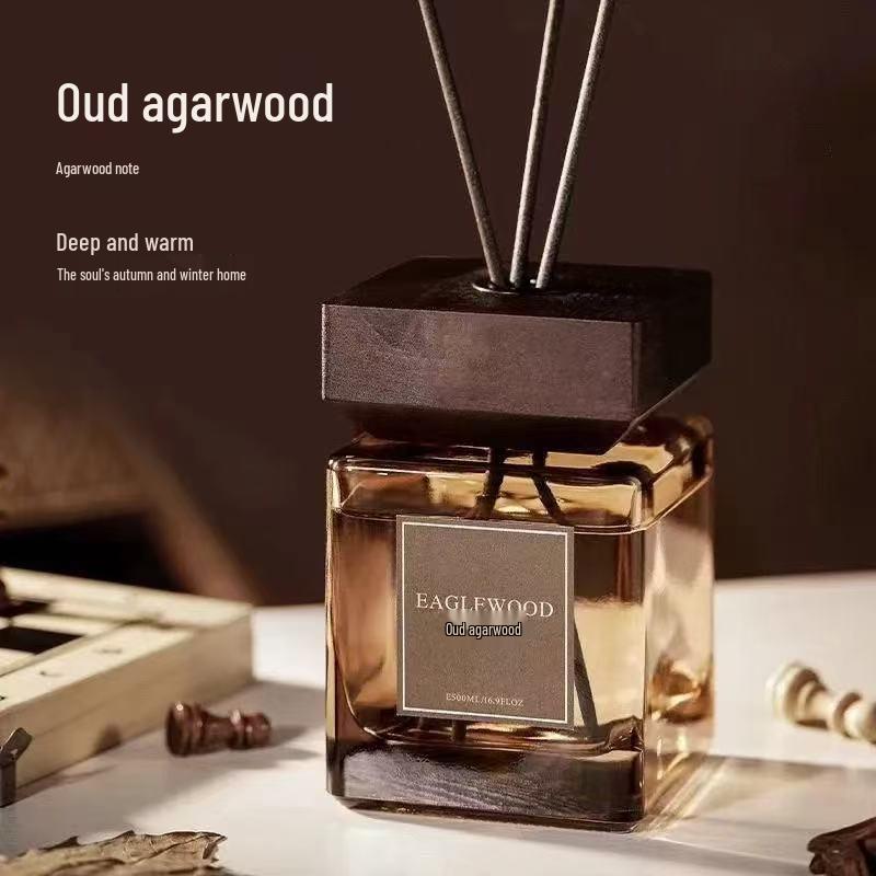 Ebony Agarwood Flameless Aroma Diffuser, 500ML Capacity for Long-Lasting Home Fragrance