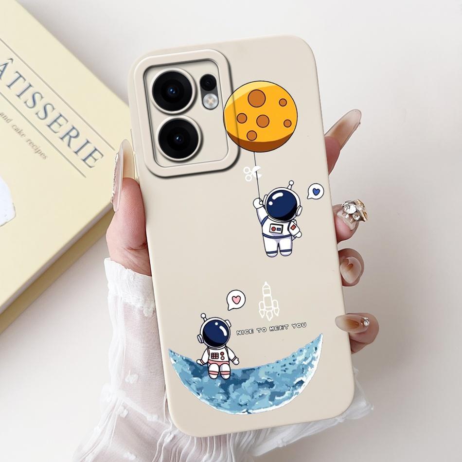 For OPPO Reno13 F 4G 5G Reno13 Pro Cute Cartoon Astronaut Cat Phone Case Reno 13F 13 13Pro Soft Silicone Shockproof Cases