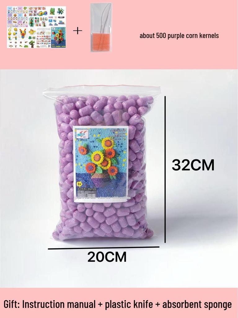 Magic DIY Corn Kernels Pack - 500 Pieces Educational Stick-and-Play Toys for Kids Kindergarten Crafting