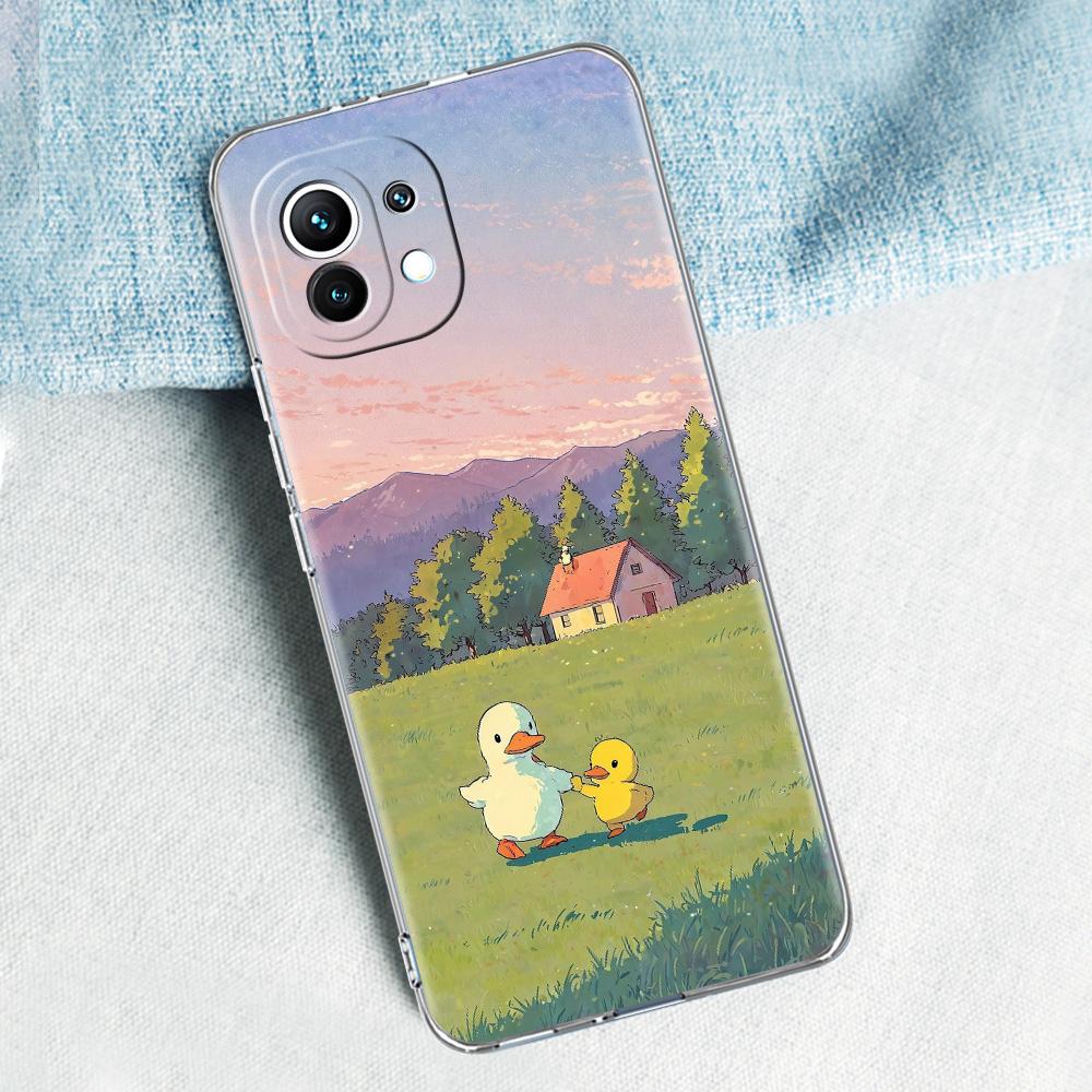 Phone Case For Xiaomi Mi 15 14 13 12 11 Lite 15T 13T 12T Pro Poco X7 X6 X5 Pro 5G X3 NFC F7 F6 F5 Clear Cover Funny Duck