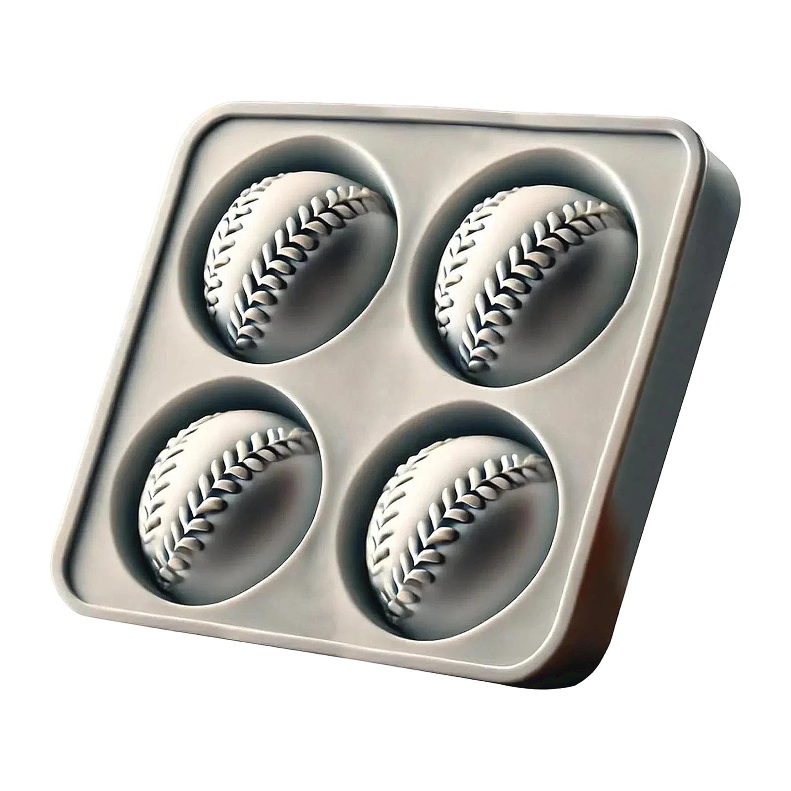 

Baseball Shaped Ice Cube Mold Silicone Tray Flexible Nonstick Sports Themed Ice Ball Maker for Drinks and Party Use One Size