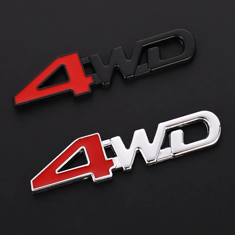 1Pcs Car 3D Metal Stickers 4WD 4X4 Decals For Renault Megane 2 Captur Mitsubishi ASX Suzuki Vitara Jeep Wrangler Peugeot 307 308Q