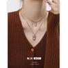 Double Stacked Necklace Crown Love Collarbone Chain Original Wind Ancient Dumb Gold Pendant