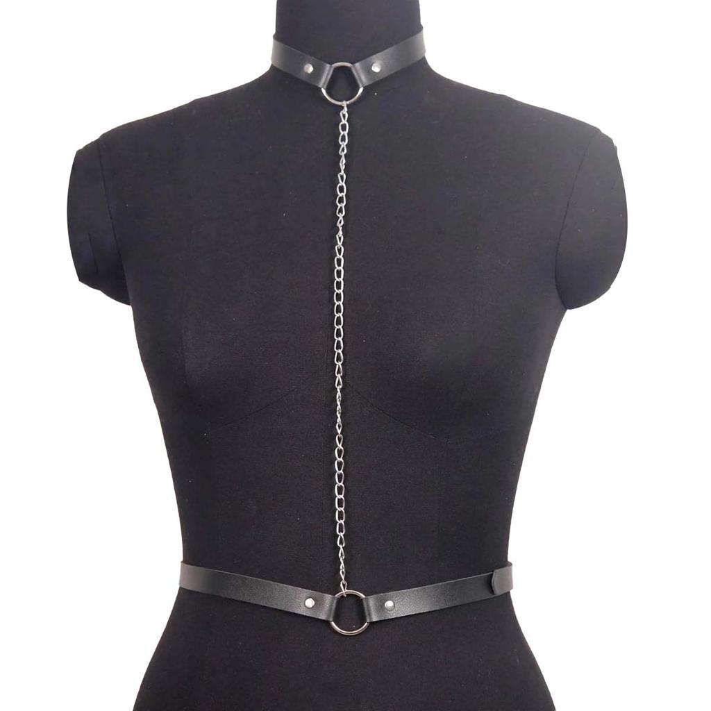 Harness for Women Sexy Harness Garter Pu Leather Studded Decor Women Harness Fetish Clothing Bondage Lingerie