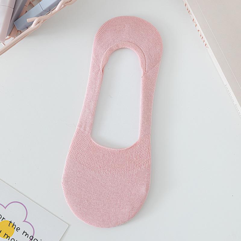 Female Summer Thin Does Not Fall with Solid Color Shallow Mouth Invisible Boat Socks