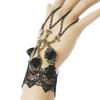 Gothic Steampunk Ruffled Lace Wrist Cuffs Fake Sleeve Crystals Gear Fingerless Gloves Halloween Arm Warmer Bracelet