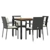 VidaXL Garden Dining Furniture and Cushions 5pcs Black Wicker 3157964