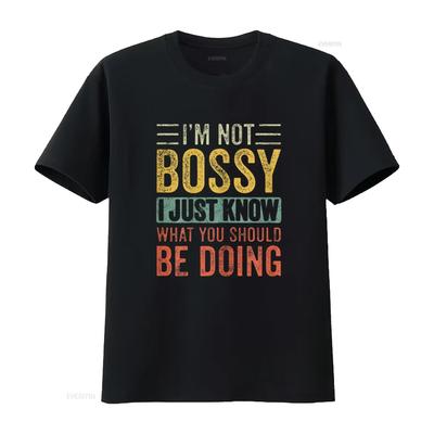 Funy Saying T Shirt for Women I M Not Bossy Just Know What You Should Be Doing Casual  Tops Black X Large Vintage Washed