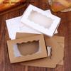 10Pcs Rectangular Cookies Bread Candy For Cake Carriers Paper Gift Box With Clear Window For Weddings Parties Valentine's Day