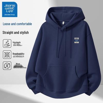Jeanswest Life Men's 2025 Autumn Loose Fit Hooded Sweatshirt