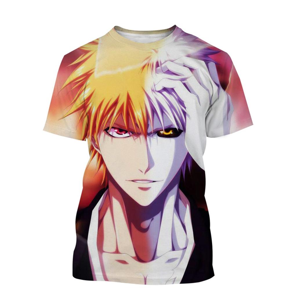 3D Printed New Fashion Women/Men Casual T-Shirt Japanese Anime Round Neck T-shirt Kurosaki Ichigo Hip-hop Short Sleeve Unisex Co