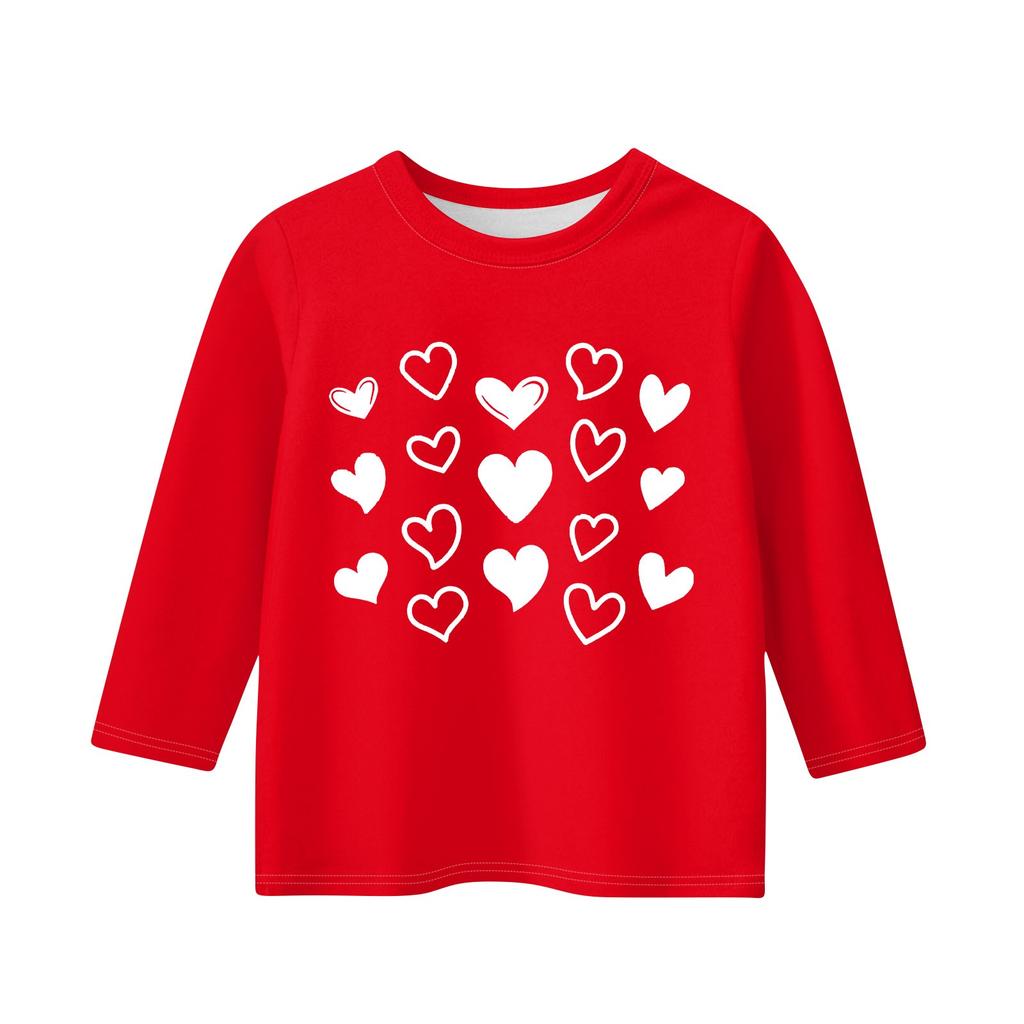 Print Tops For Youth Girls Round Neck 3/4 Sleeves T,Shirts Trendy Tops Outfit Tees