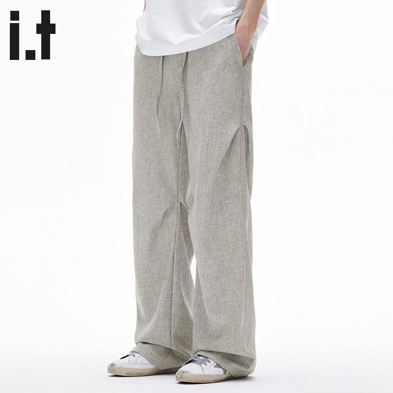 :CHOCOOLATEit Men s Linen Blend Straight-Leg Casual Pants 2XL