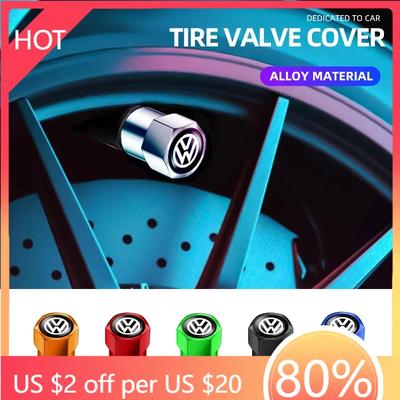 2025 Chaud 4Pcs Bouchon de Valve de Pneu Auto Capuchon de Valve d'Air de Roue de Pneu de Voiture Accessoires de Voiture Pour Volkswagen Golf R Scirocco Polo Passat G