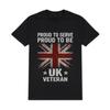 UK Veteran T-Shirt Proud To Serve British Army Military Graphic Tee Mens Black