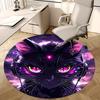 1 Stück Anime Katze Runder Teppich Bürostuhlmatte, Rutschfester Teppich für Heimdekoration, Wohnzimmer, Schlafzimmer, Spielzimmer, Festivalgeschenk
