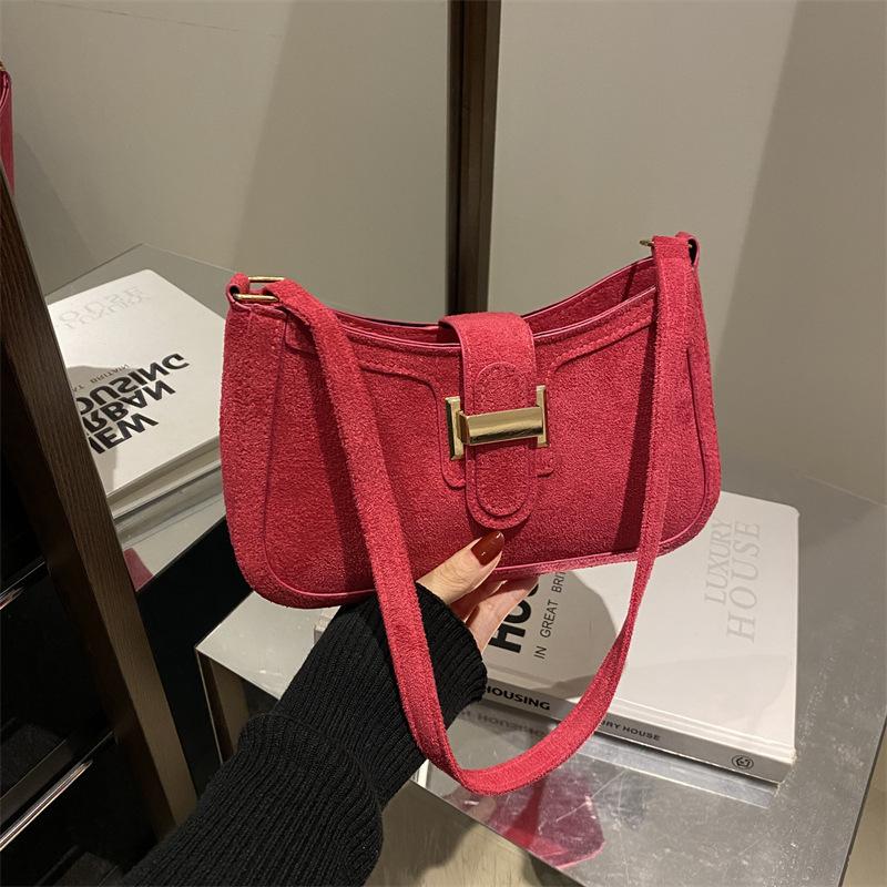 

Сумка 2025 новая женская сумка трендовая модная на плечо под мышку текстурная ретро простая в иностранном стиле сумка-мессенджер сумка-полумесяц роза розовый