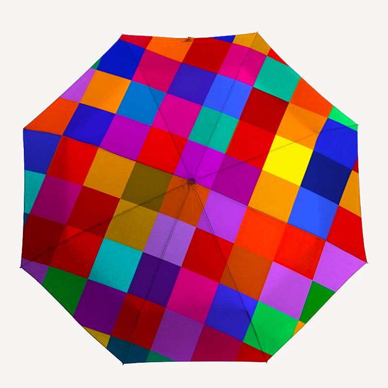 

1pc Colorful Checkered Pattern Folding Umbrella | Elegant Design, Fashionable Accessory, Durable Construction, Sturdy Ribs yy251107125