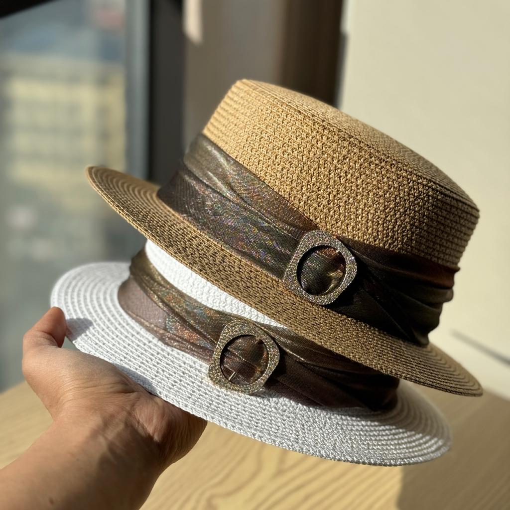 Women New Summer Straw Hat Retro Top Hat Women's Sunshade Beach Hat Jazz Hat