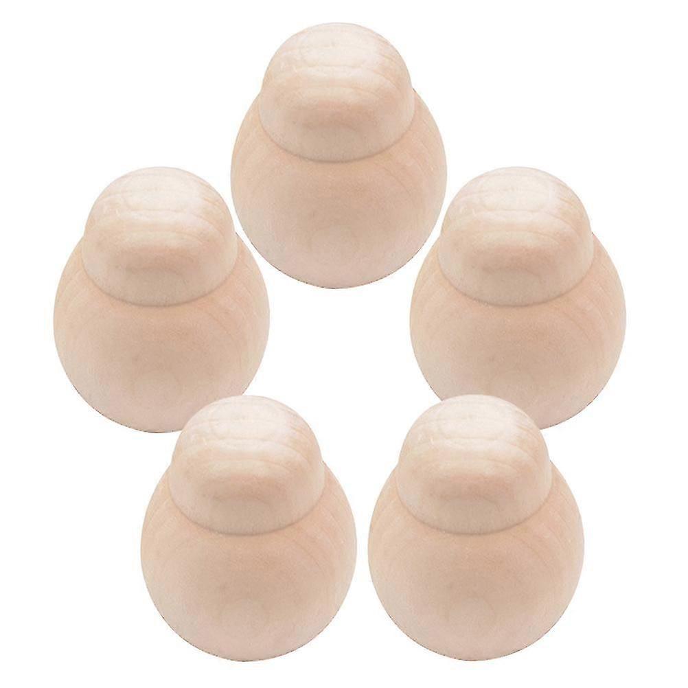 Unfinished Wood Crafts Wooden Blank Dolls Diy Unfinished Dolls Handcraft Supplies Smooth Surface Durable Wood 4.80X3.70X3.70CM 5Pcs