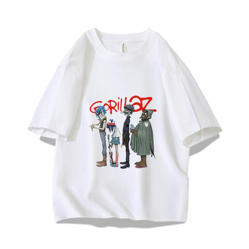 Music Band Gorillaz Punk Rock Print 100 Cotton T Shirt Unisex Women Summer 90s Oneck Cotton Short Sleeve Tshirt Vintage Y2K Tee