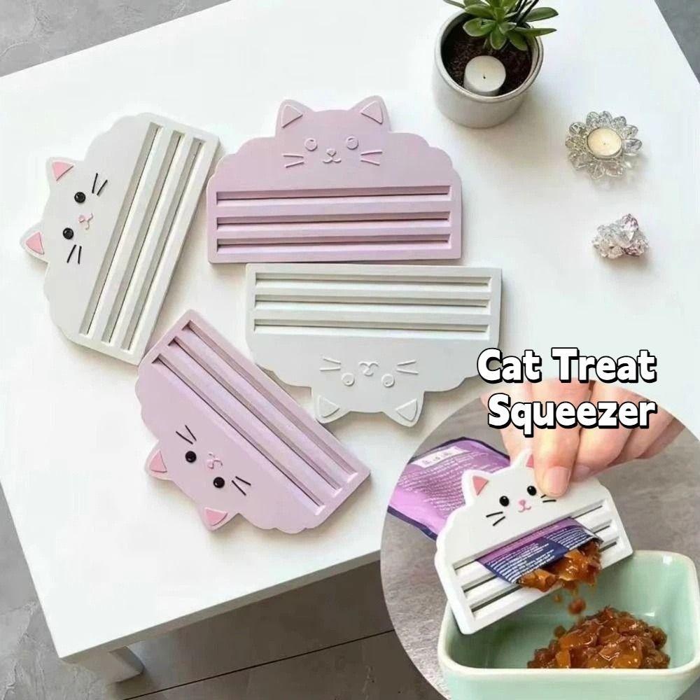 Multifunction Cat Food Pouch Scraper Manual Press Reusable Toothpaste Dispenser Leftovers Extraction 3D Printed