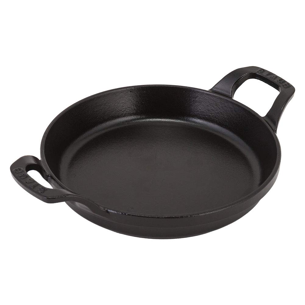 Staub Round Stackable Gratin Induction Stylish Oven Dish, 20cm, Dish, Compatible, Enamel, Dish, Black, 1302023/40509-558-0 [Used]