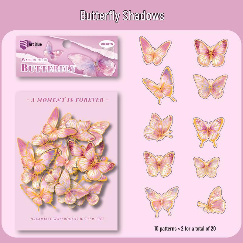Dazzling 3D Laser Butterfly PET Sticker Pack for DIY Journal Decoration