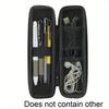 Black Hard Shell Pen Box Minimalist Style Pencil Case Earphone Mesh Storage Case Makeup Brush Organizer Pencil Zipper Case School Supplies