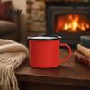 Durable Steel Water Cup Enamel Coffee Mug with Handle, Retro Style Cup, Smooth Lead Free Drinking Vessel Surface Portable for Hot Tea And Milk Outdoor